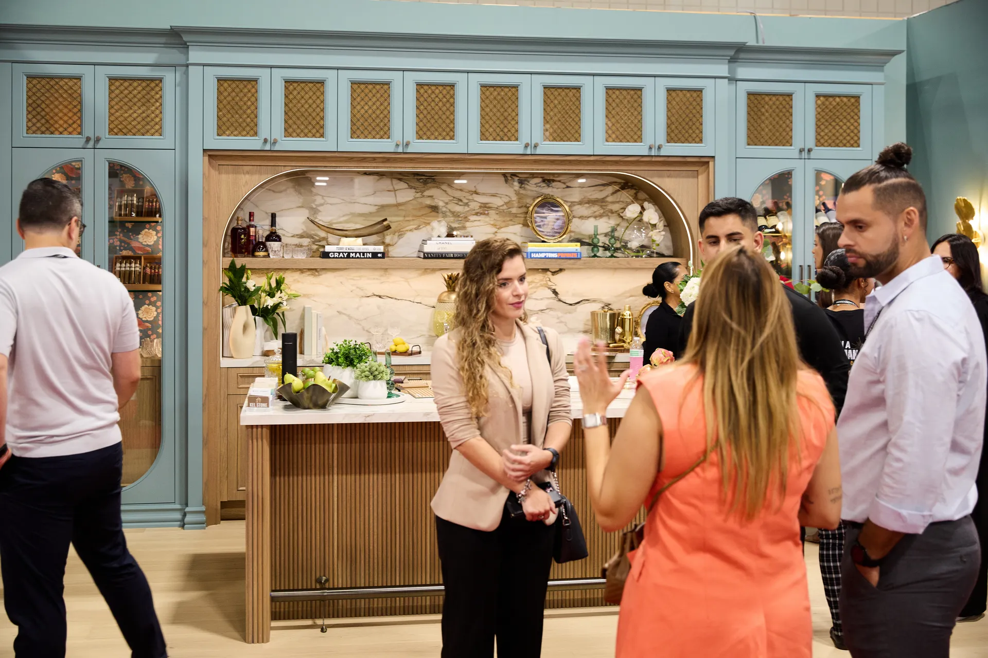 Luxury kitchen design booth display at the Fort Lauderdale Home Show showcasing the latest design trends and styles for South Florida homes. Kitchen Design companies are featured at the Home Design and Remodeling Shows.